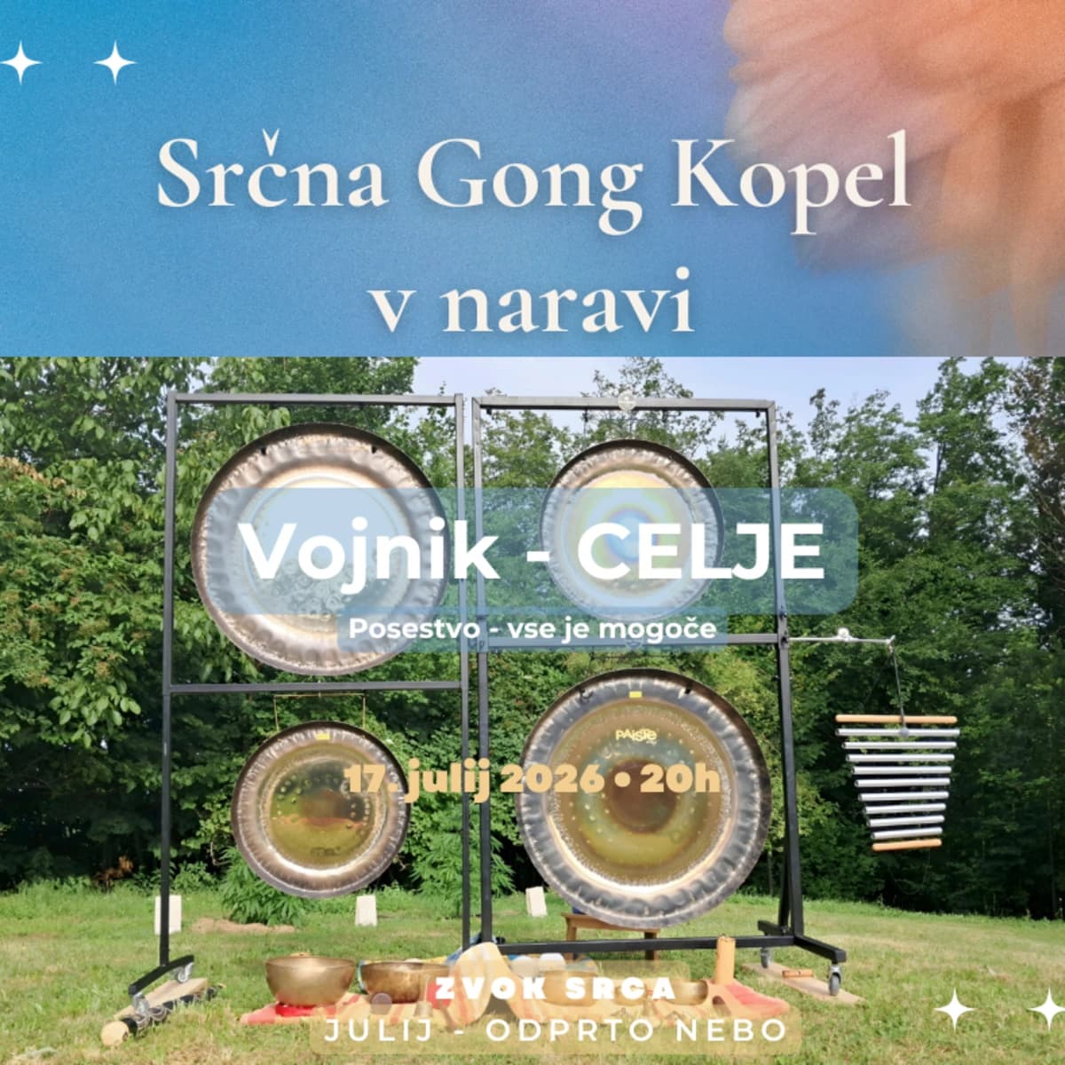 Srčna gong kopel 𝗝𝗨𝗟𝗜𝗝 - 𝗢𝗗𝗣𝗥𝗧𝗢 𝗡𝗘𝗕𝗢 / VOJNIK - CE