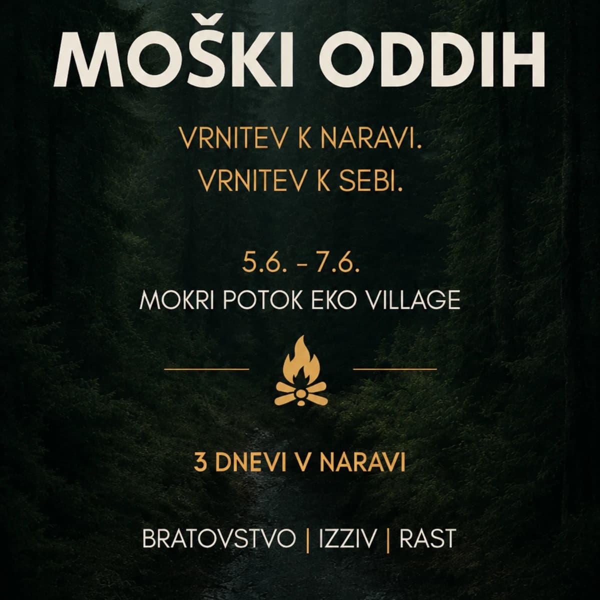 Moški oddih | Prebudi svoje moško jedro | 5-7.6. 2026